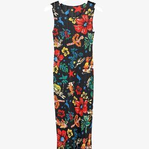 Pleats Please Issey Miyake Hawaii Motif Fringe-Hem Sleeveless Dress, Size XL